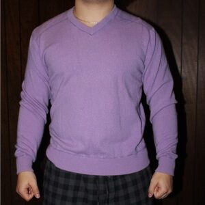 Men's V-Neck Purple Sweater